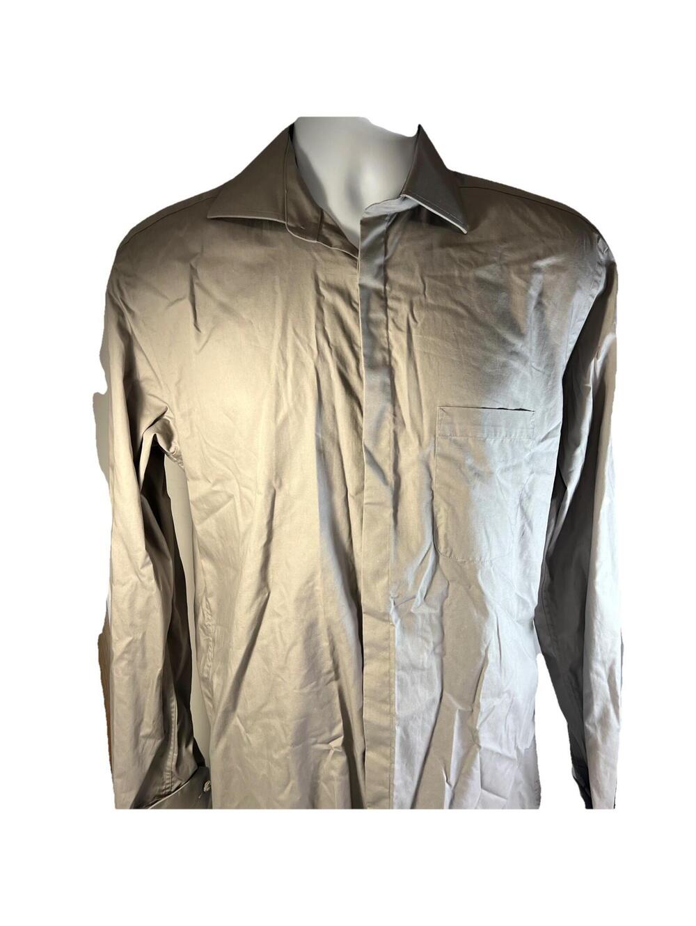 Stacy Adams Button Up Shirt Mens Size 15 34/35 Gray Regular Fit Dress Shirt